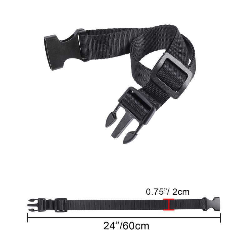 Vigorport Utility Straps Quick Release Nylon Backpack Accessory Bag Strap,Adjustable for Hiking,Travel,Outdoor Sports-4 Pack (Black, 0.75" W-24 L) - Image 4