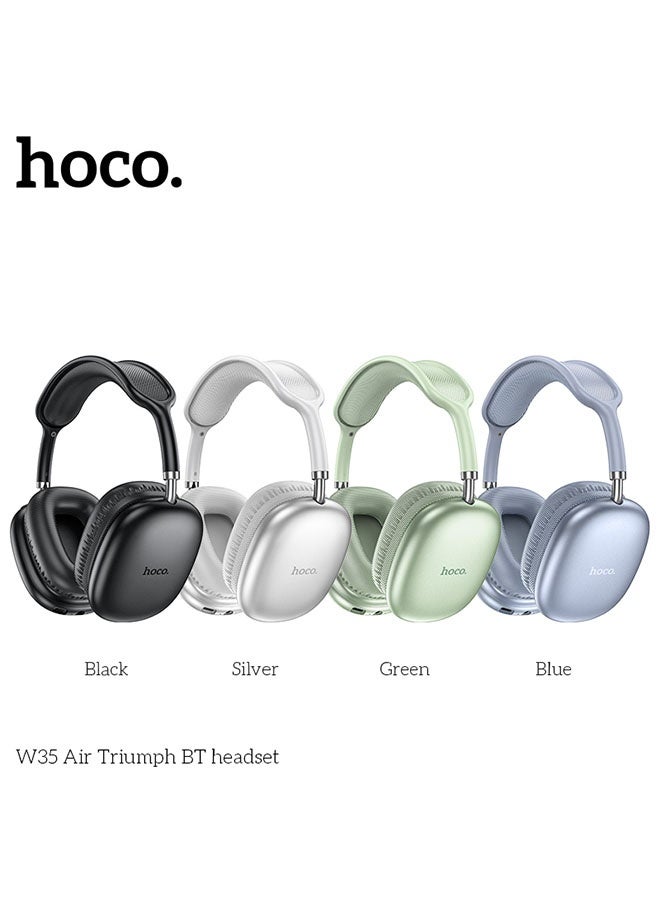 hoco. W35 Air Triumph Bluetooth Headset – Bluetooth 5.3, 45-Hour Playback, Multi-Mode Support(Black) - Image 5