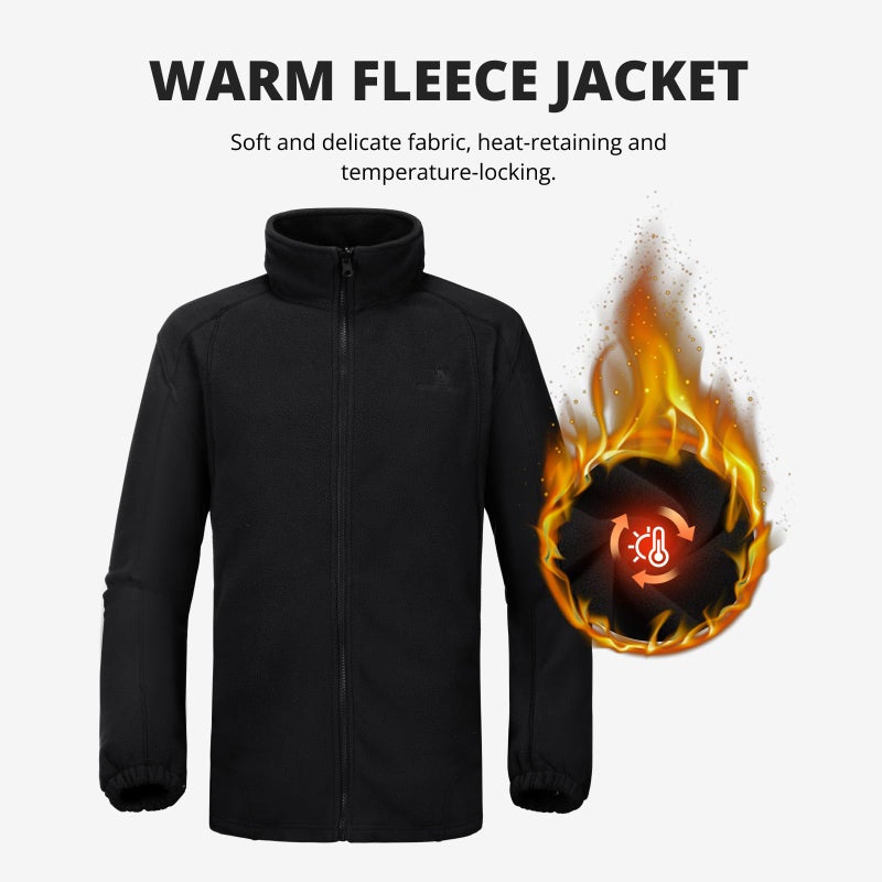 CAMEL CROWN Men's 3 in 1 Ski Snow Jacket Waterproof Winter Snow Coat Windproof Warm Fleece Lining Hiking Jacket Hooded Rain Jacket Black XXXL - Image 4