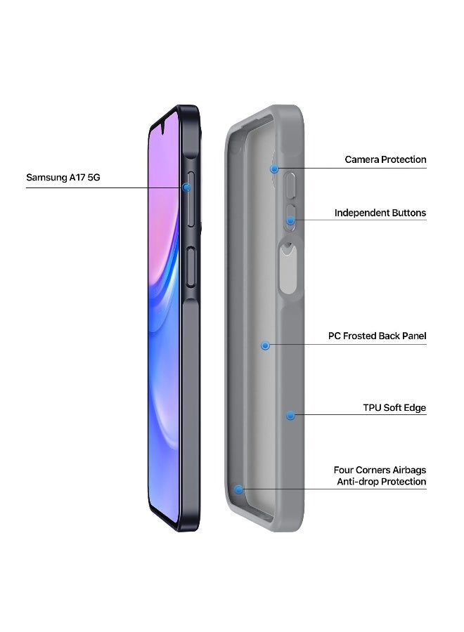 DUX DUCIS Yind Series Cover for the Samsung Galaxy A17 5G mobile phone a slim, TPU Hybrid PC  cover made of TPU, polycarbonate silicone - Grey - Image 3