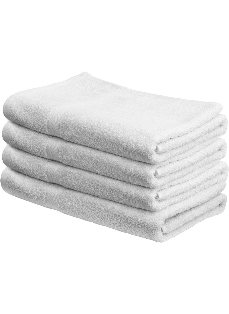 RISHAHOME Cotton  4- Piece White Bath Towel Set 70X140 Cm  Classic Collection  - Image 2
