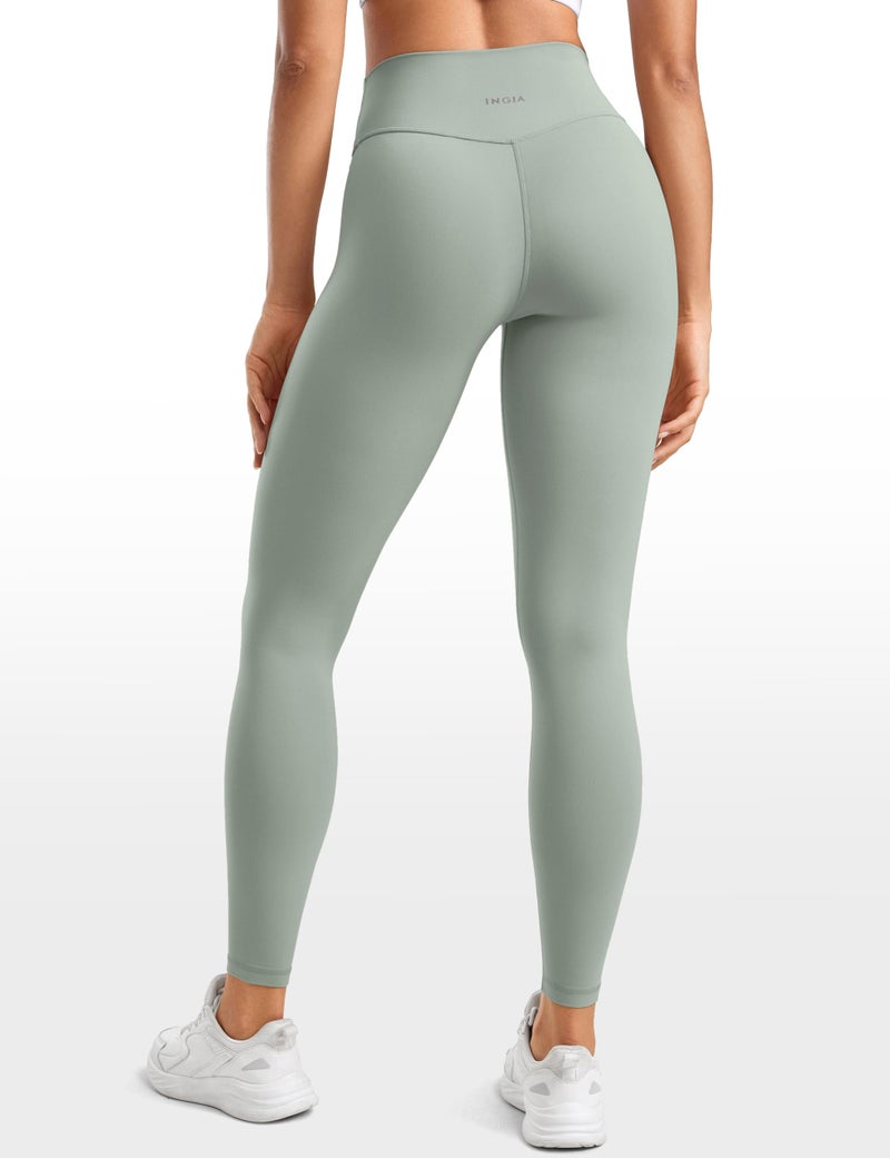 INGIA Womens High Waisted No Front Seam Lounge Yoga Legging 25" Workout Tummy Control Gym Yoga Pants Mineral Medium - Image 2