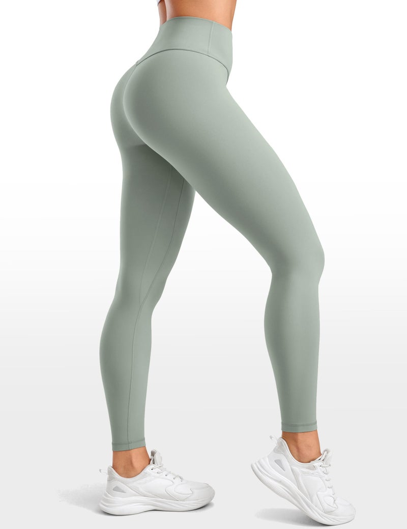 INGIA Womens High Waisted No Front Seam Lounge Yoga Legging 25" Workout Tummy Control Gym Yoga Pants Mineral Medium - Image 3