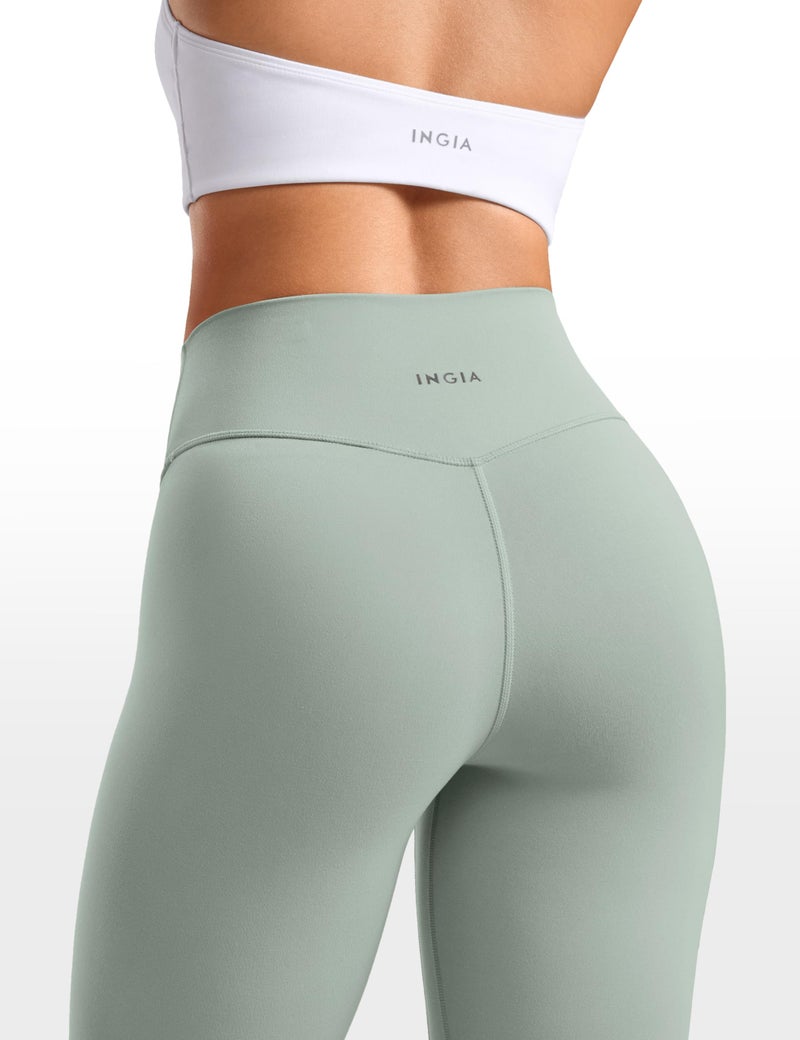 INGIA Womens High Waisted No Front Seam Lounge Yoga Legging 25" Workout Tummy Control Gym Yoga Pants Mineral Medium - Image 5
