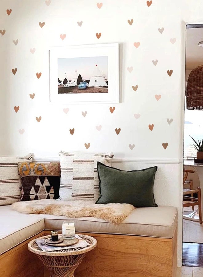 72 Pcs Boho Heart Wall Stickers, Peel and Stick Removable Vinyl Wall Decals, for Girls Bedroom Kids Room Nursery Classroom, DIY Cute Boho Home Decor - Image 5