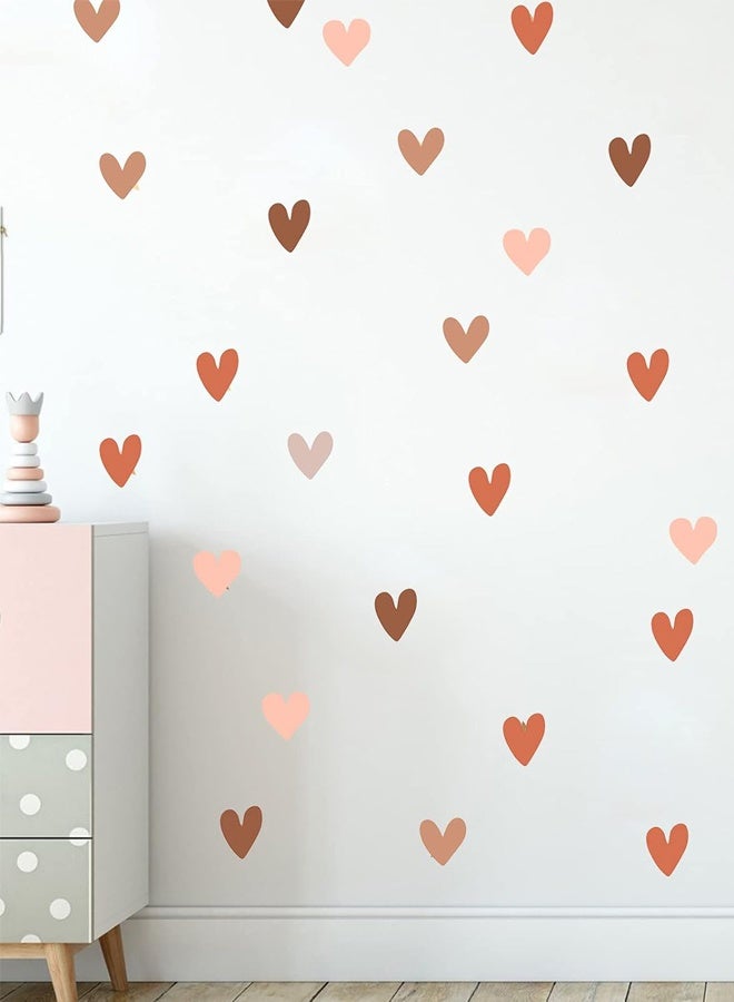 72 Pcs Boho Heart Wall Stickers, Peel and Stick Removable Vinyl Wall Decals, for Girls Bedroom Kids Room Nursery Classroom, DIY Cute Boho Home Decor - Image 3