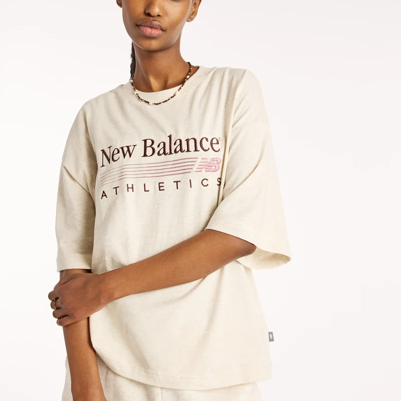 New Balance Linen Heather Women's Trackside Oversized T-Shirt for Women | Best Price UAE