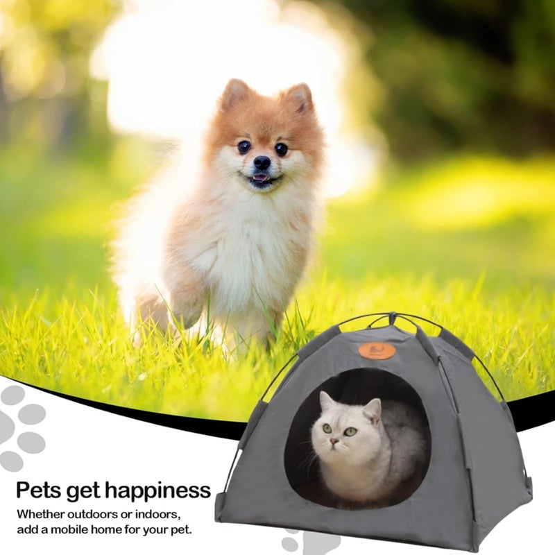 AoMige cat tent, pet tent, dog tent, cat bed, outdoor cat house, indoor pet playhouse, dog house, cat condos, with removable and washable mat, easy to assemble, portable(Dark Grey, Tent) - Image 2