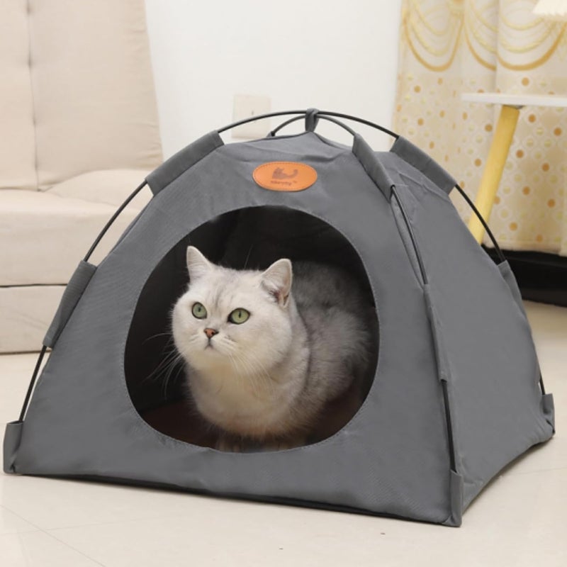 AoMige cat tent, pet tent, dog tent, cat bed, outdoor cat house, indoor pet playhouse, dog house, cat condos, with removable and washable mat, easy to assemble, portable(Dark Grey, Tent) - Image 1