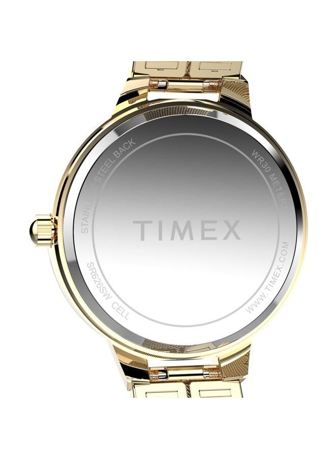 TIMEX Women's Main Street 29mm Watch - Gold-Tone Bracelet Mother of Pearl Dial Gold-Tone Case, Gold - Image 4