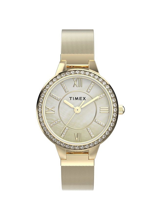 TIMEX Women's Main Street 29mm Watch - Gold-Tone Bracelet Mother of Pearl Dial Gold-Tone Case, Gold - Image 1