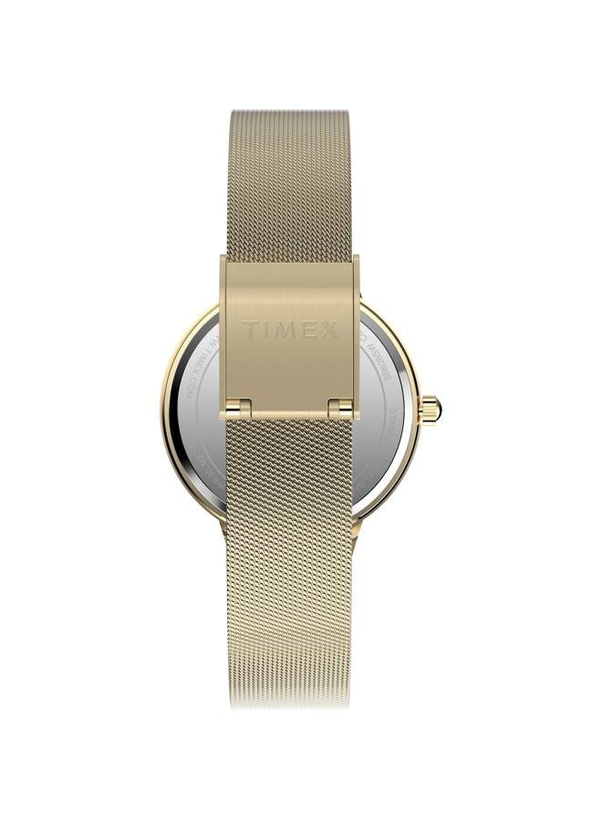 TIMEX Women's Main Street 29mm Watch - Gold-Tone Bracelet Mother of Pearl Dial Gold-Tone Case, Gold - Image 3