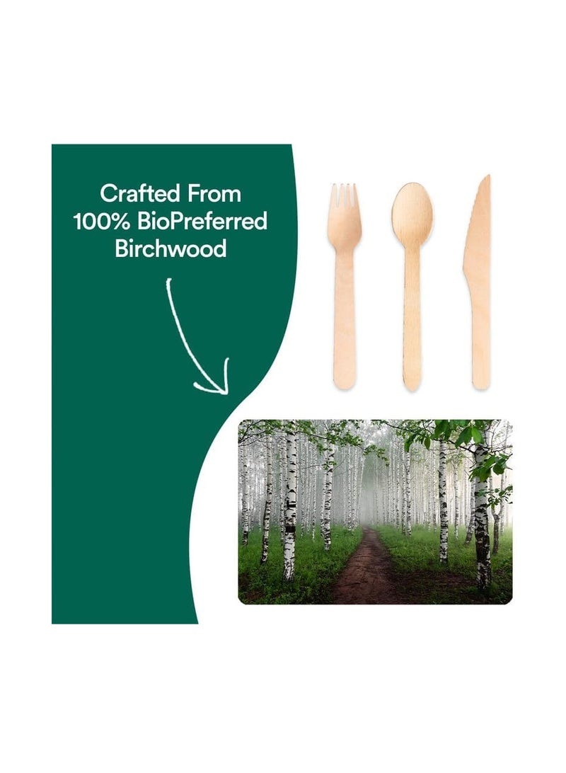 ECO SOUL ECO SOUL [50 Pack, 160mm] Disposable Forks | Wooden Dining Flatware | Ideal for Kids Birthday, Wedding & Party  - Image 5