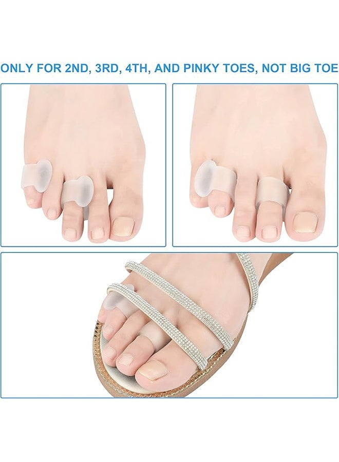4 قطع من فواصل أصابع القدم الصغيرة، واقيات أصابع القدم من الجل الشفاف، فواصل صغيرة من السيليكون لأصابع القدم، وسائد لتصحيح أصابع القدم الملتوية والمتداخلة - Image 4