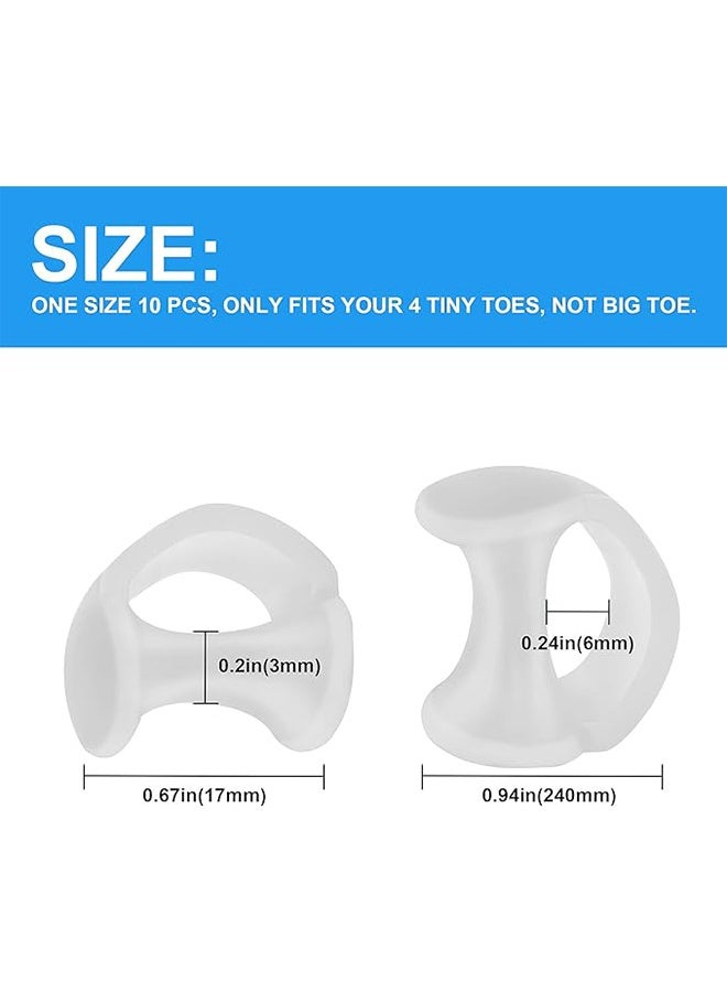 4 قطع من فواصل أصابع القدم الصغيرة، واقيات أصابع القدم من الجل الشفاف، فواصل صغيرة من السيليكون لأصابع القدم، وسائد لتصحيح أصابع القدم الملتوية والمتداخلة - Image 2