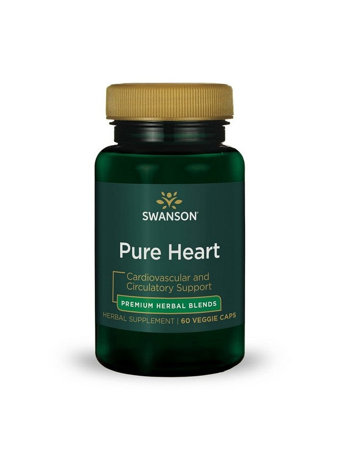 SWANSON Pure Heart Cardiovascular Circulatory Health Antioxidant Resveratrol Blood Pressure Cholesterol Support Herbal Supplement 60 Veggie Capsules (Veg Caps) Vegan - Image 1