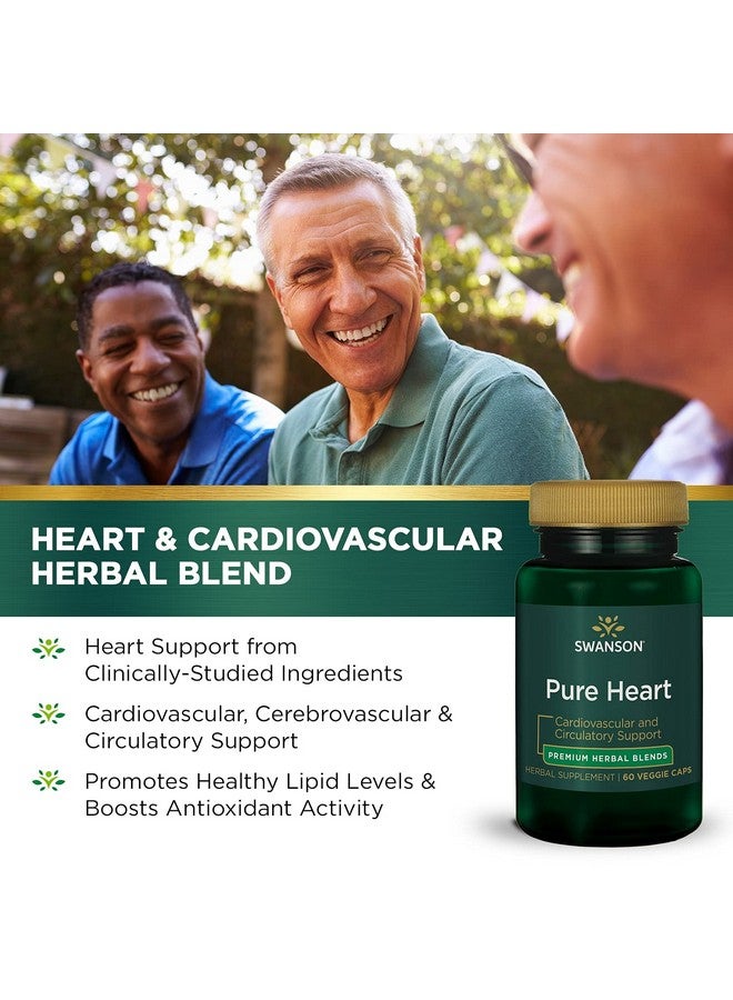 SWANSON Pure Heart Cardiovascular Circulatory Health Antioxidant Resveratrol Blood Pressure Cholesterol Support Herbal Supplement 60 Veggie Capsules (Veg Caps) Vegan - Image 5