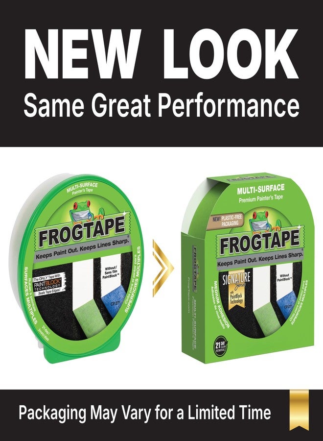 FrogTape Multi-Surface Painter's Tape with Paintblock, 2 in Wide (1.88 in x 60 yd), Quick Stick Medium Adhesion, Premium Green Painters Tape Removes Clean, 1 Roll - Image 2