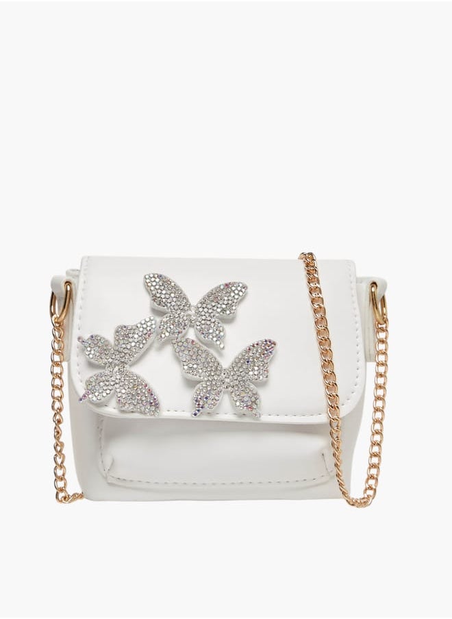 Flora Bella By Shoexpress - Girls Butterfly Embellished Crossbody Bag With Chain Strap And Button Closure Ramadan Collection - Image 1