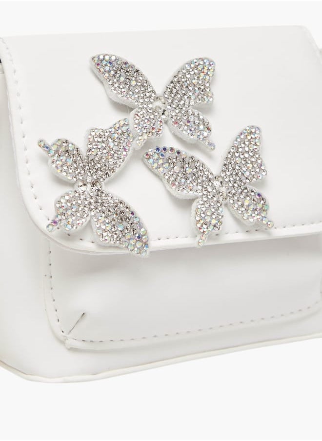 Flora Bella By Shoexpress - Girls Butterfly Embellished Crossbody Bag With Chain Strap And Button Closure Ramadan Collection - Image 1