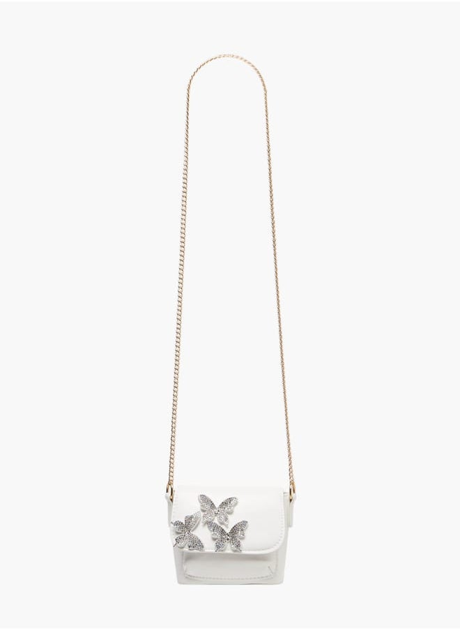 Flora Bella By Shoexpress - Girls Butterfly Embellished Crossbody Bag With Chain Strap And Button Closure Ramadan Collection - Image 1