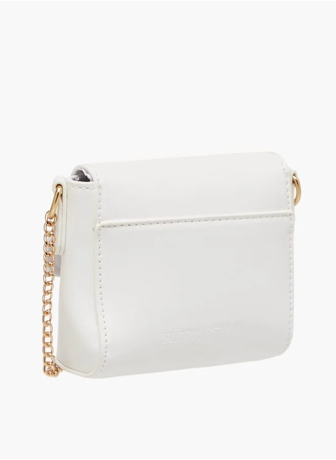فلورا بيلا من شو إكسبرس Girls Butterfly Embellished Crossbody Bag With Chain Strap And Button Closure Ramadan Collection