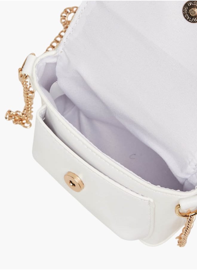 Flora Bella By Shoexpress - Girls Butterfly Embellished Crossbody Bag With Chain Strap And Button Closure Ramadan Collection - Image 1
