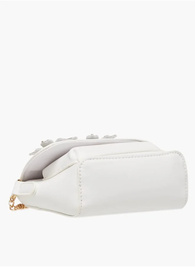 فلورا بيلا من شو إكسبرس Girls Butterfly Embellished Crossbody Bag With Chain Strap And Button Closure Ramadan Collection