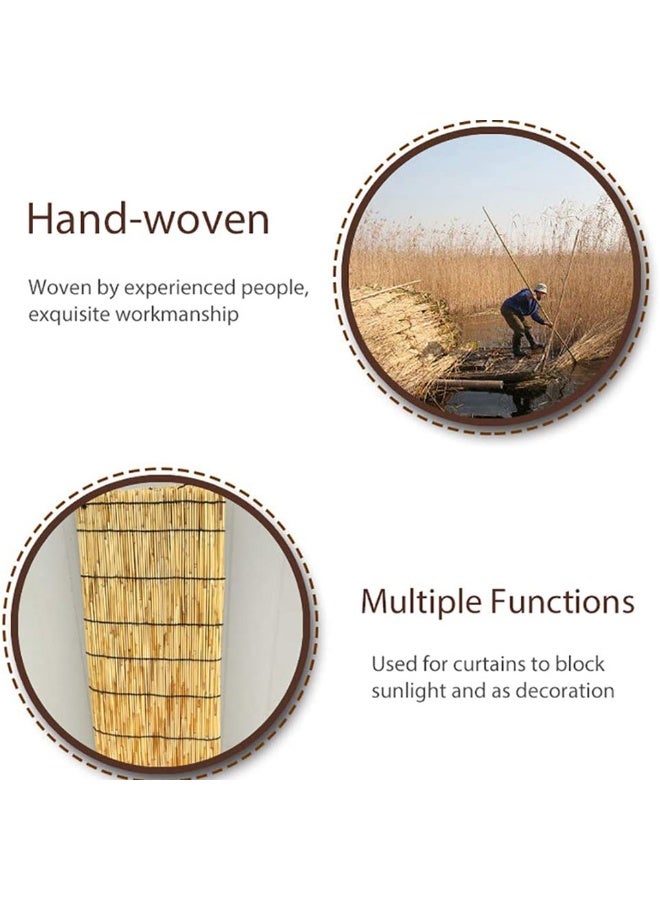 LINGWEI Bamboo Roller Blinds 100x200cm & 120x200 cm Privacy Window Shades Retro Bamboo Reed Blinds - Image 2