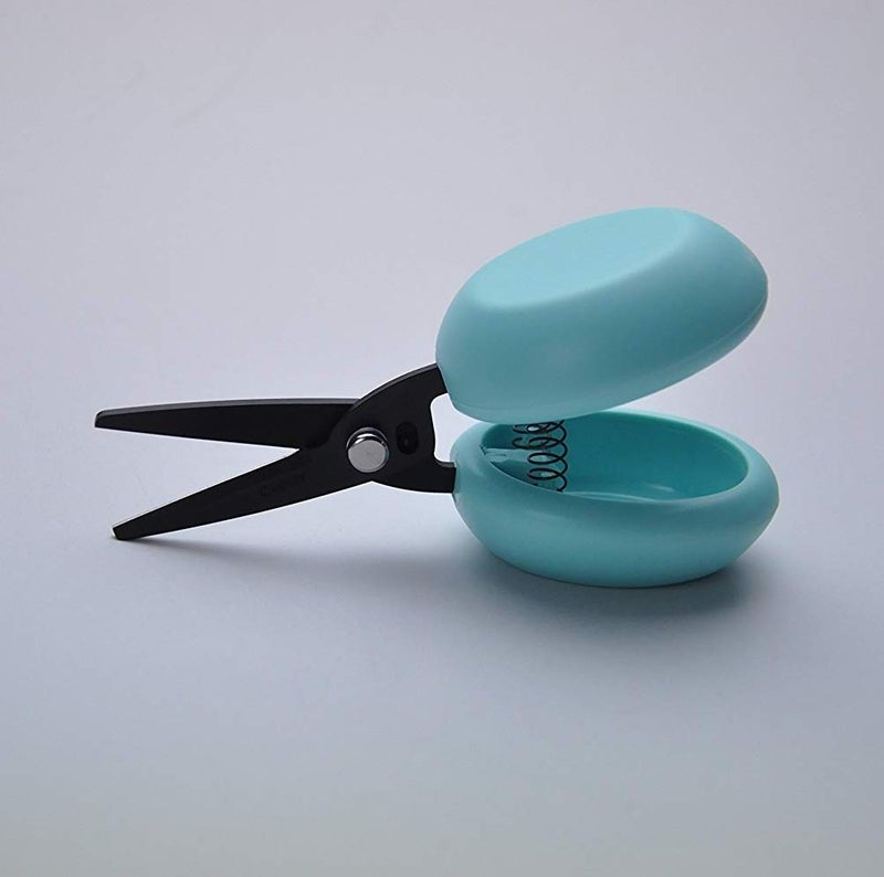 HARAC Adapted Safety Scissors - Tabletop Scissors for Toddlers, Kids, Seniors, Special Needs, and Injury Recovery - Spring Loaded Ambidextrous Handle, Non-Stick Blade, Made in Japan, Blue - Image 2