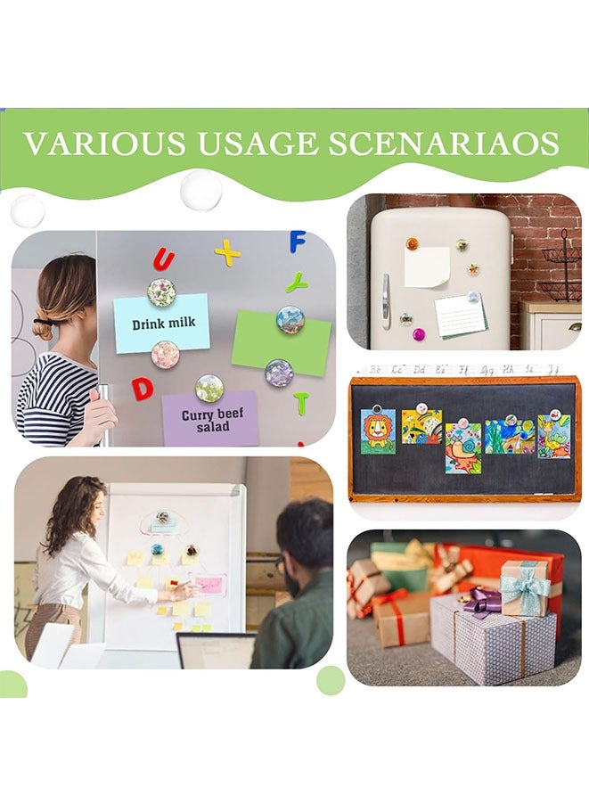 مويكسين مجموعة مغناطيسات الثلاجة التي يمكنك صنعها بنفسك تتضمن مثقاب ورق مقاس 1 بوصة، ومغناطيسات حرفية من السيراميك الزجاجي مع ظهر لاصق وكابوشونات زجاجية شفافة للثلاجة - Image 5