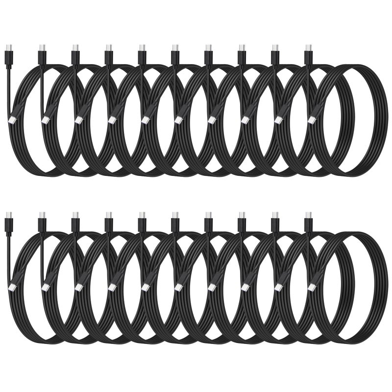 weishan 20-Pack USB C 48W PD Fast Charger Cable - Multipack USB-C to Type C Charging Cords Bulk, 3.3ft - Image 1