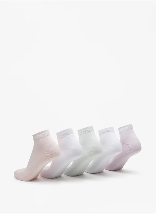Kappa Women's Logo Print Ankle Length Socks - Set of 5