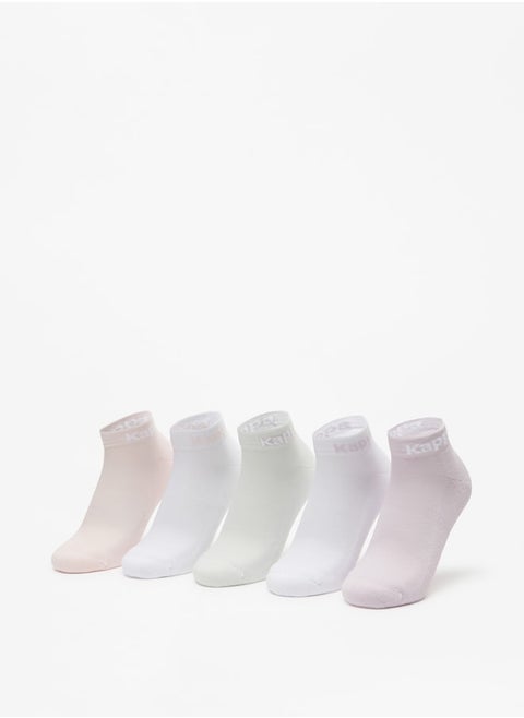 Women's Logo Print Ankle Length Socks - Set of 5
