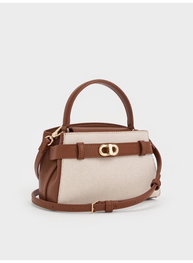 Charles & Keith Metal Buckle Strap Tote Shoulder Bag - Image 2