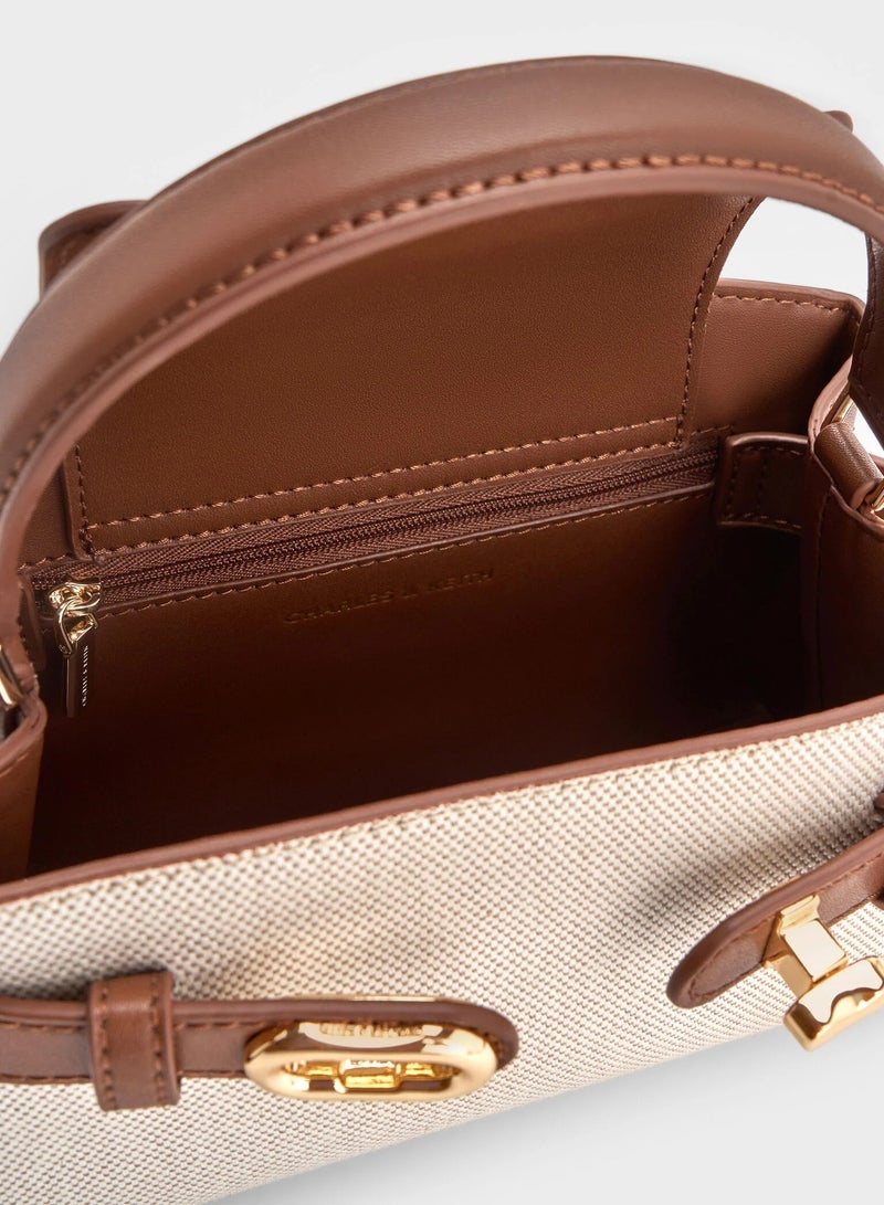 Charles & Keith Metal Buckle Strap Tote Shoulder Bag - Image 4