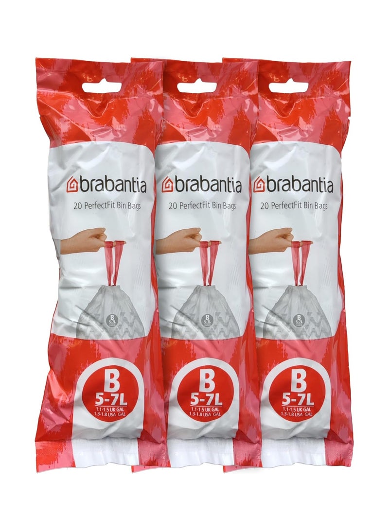 brabantia Brabantia Bin Bags Size B 5-7 L Bin livers (Total in 60 bags)  - Image 1