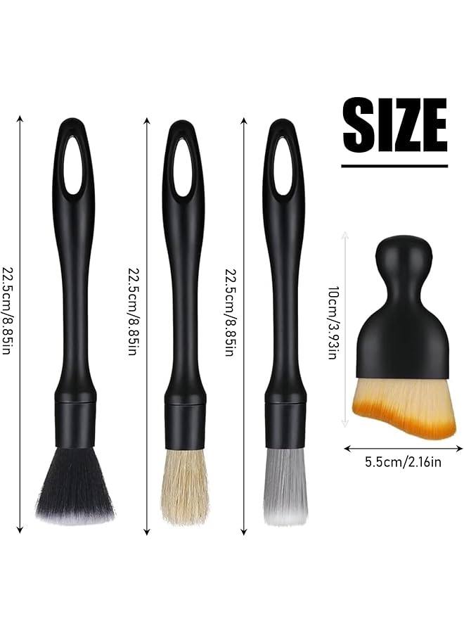 أوزيغالور مجموعة من 5 فرش تنظيف وتلميع السيارات، بشعيرات ناعمة للعناية الداخلية بالسيارة - Image 2