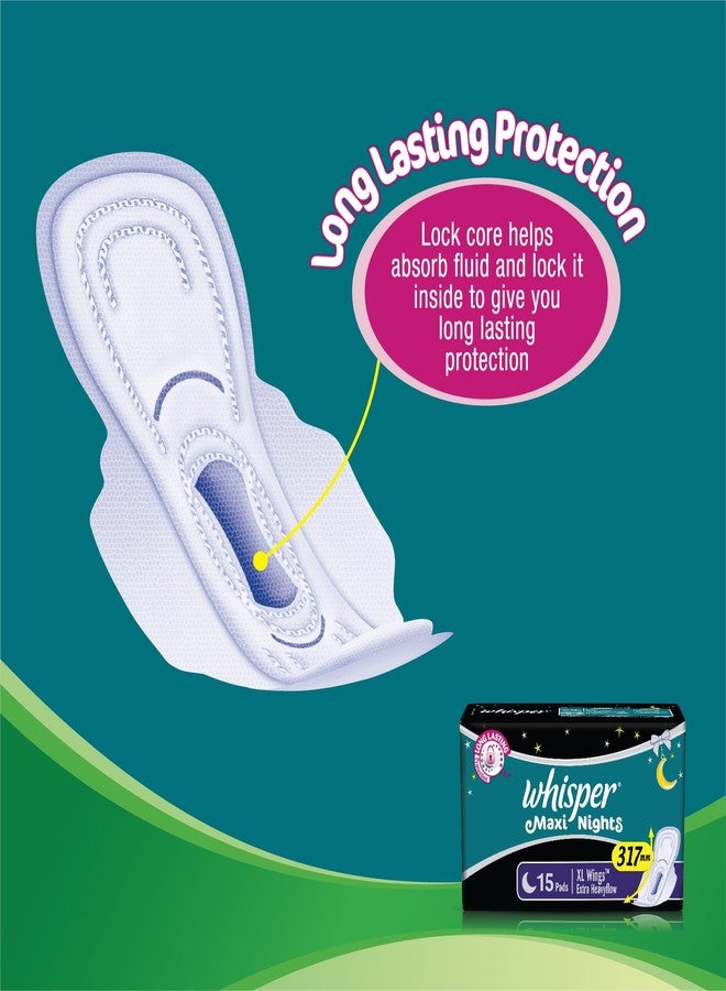Whisper Maxi Nights Sanitary Pads for Women, XL, Pack of 15 Napkins - Image 5
