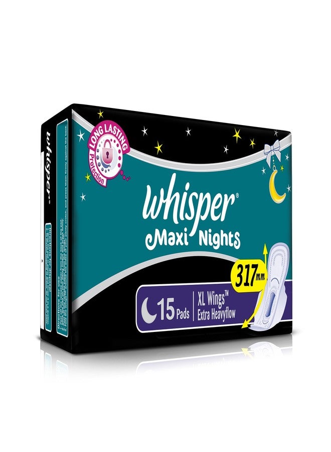 Whisper Maxi Nights Sanitary Pads for Women, XL, Pack of 15 Napkins - Image 2