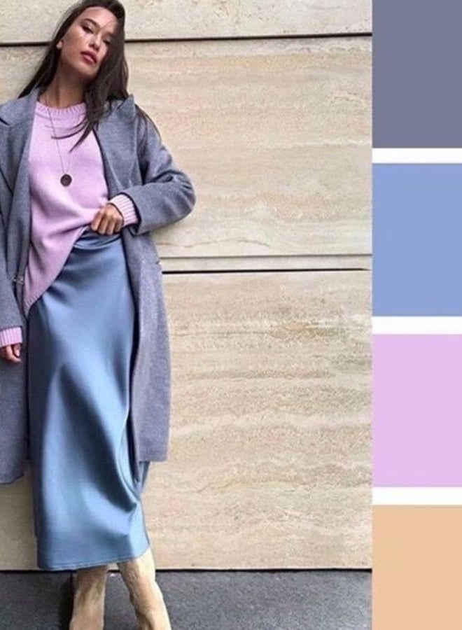 zeagoo Skirts for Women High Waist Skirt Elegant Midi Skirt Satin - Image 3