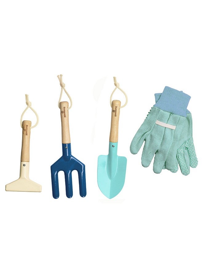 Kinderific Gardening Set, Tool Kit, for Kids, STEM, Includes Tote Bag, Spade, Watering Can, Rake, Fork, Trowel and Gloves (Ocean Blue)  - Image 2