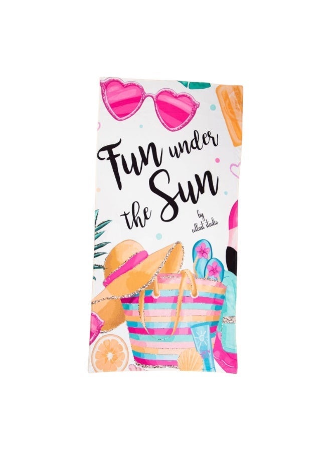 Large Beach Towel (140*70cm) Absorption Material, Various Designs (Sunglass & Cap) - Image 3