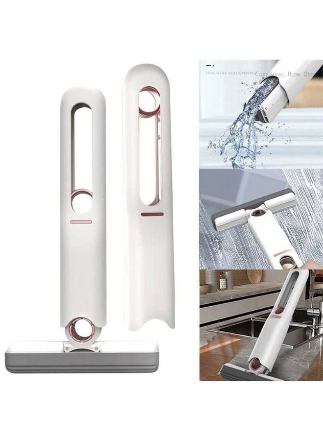 Portable Mini Sponge Mop with Self-Squeeze Design, Small Cleaning Mop for Kitchen, Bathroom, Car & Glass Surfaces - Image 2