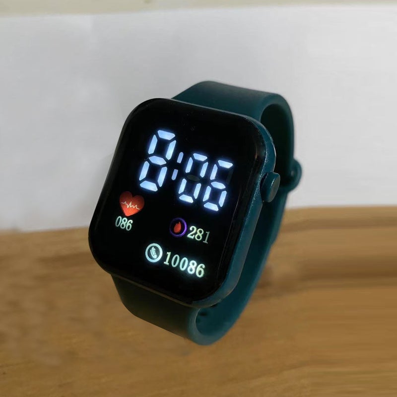 New LED Square Watch Fashion Simple Cute Bracelet Green