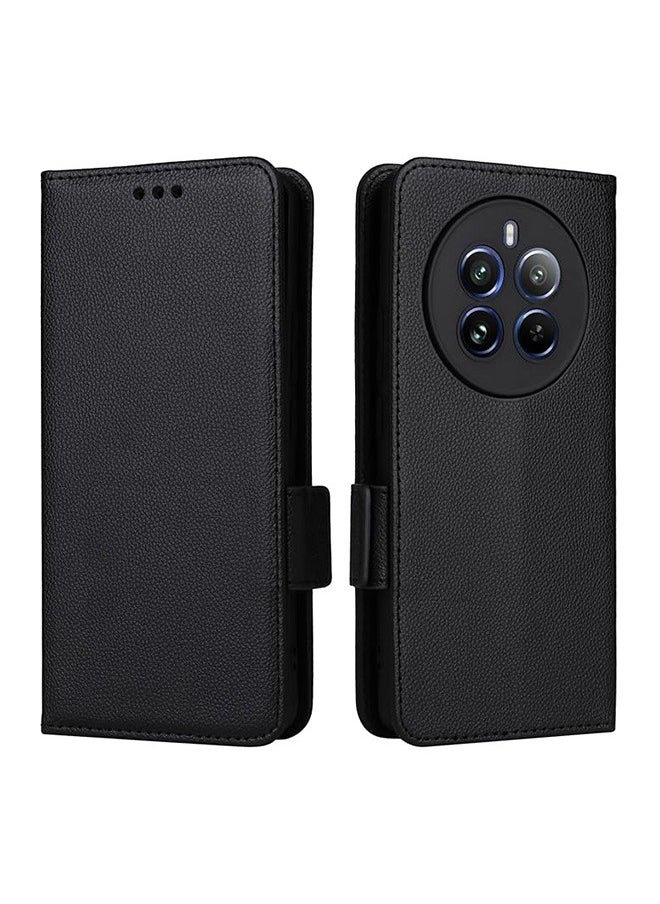 Generic Compatible with Realme 12 Pro 5G/ Realme 12 Pro Plus 5G Case, Leather Flip Case with Card Slot, Wallet design, Standable Flip Case, Anti-Fall Drop Protection, Shockproof Case, Black  - Image 1