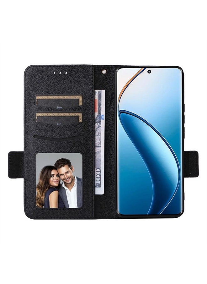 Generic Compatible with Realme 12 Pro 5G/ Realme 12 Pro Plus 5G Case, Leather Flip Case with Card Slot, Wallet design, Standable Flip Case, Anti-Fall Drop Protection, Shockproof Case, Black  - Image 5
