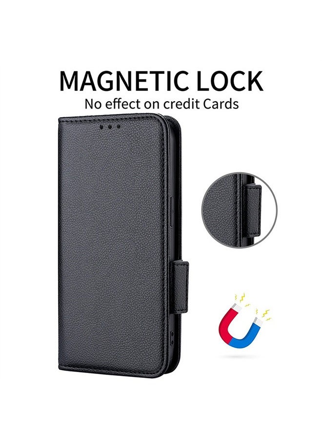 Generic Compatible with Realme 12 Pro 5G/ Realme 12 Pro Plus 5G Case, Leather Flip Case with Card Slot, Wallet design, Standable Flip Case, Anti-Fall Drop Protection, Shockproof Case, Black  - Image 2