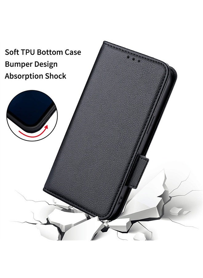 Generic Compatible with Realme 12 Pro 5G/ Realme 12 Pro Plus 5G Case, Leather Flip Case with Card Slot, Wallet design, Standable Flip Case, Anti-Fall Drop Protection, Shockproof Case, Black  - Image 4