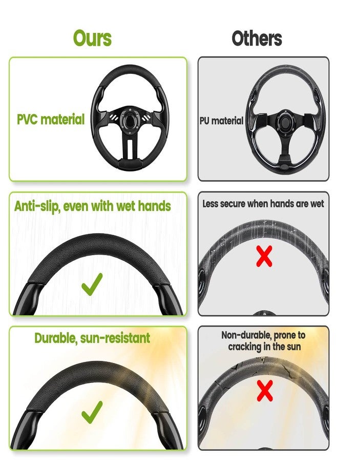 MOSNAI Golf Cart EZGO Steering Wheel, Fit EZGO TXT RXV, Club Car DS Precedent Tempo, Yamaha G2-G29 Most Golf Cart, Universal Golf Cart Steering Wheel, Ergonomic Design, PVC Material - Image 2